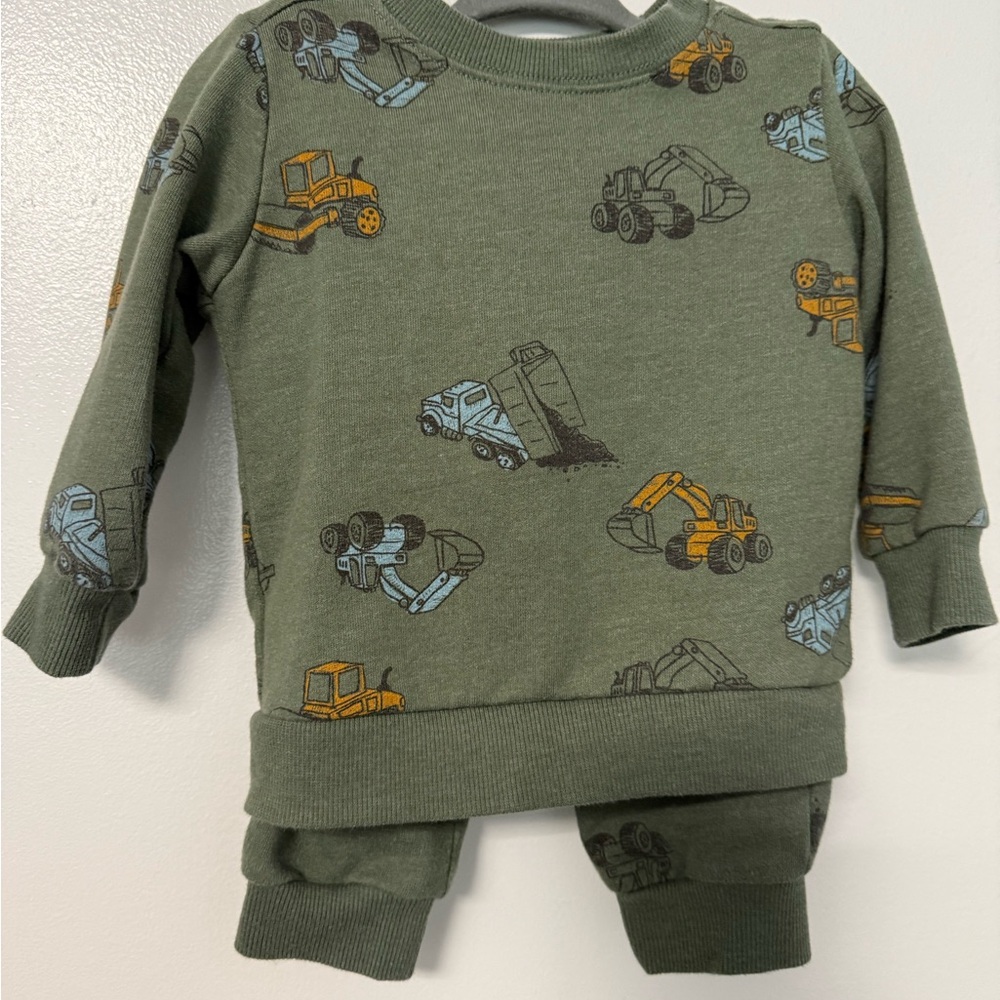 Carter's Green Construction Vehicle Kids Matching Set